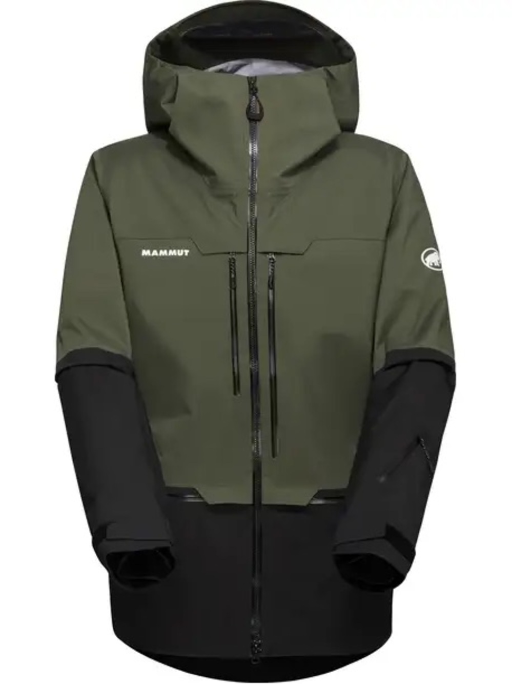 Mammut Men's Hooded Two-Tone Shell Jacket - Olive/Black